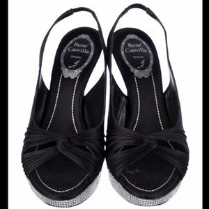 René Caovilla Satin Crystal Embellishments
Slingback Sandals